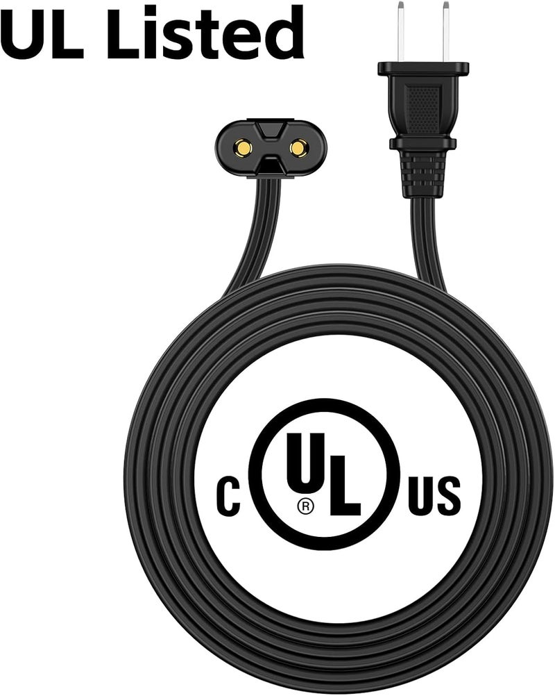 ecjtu AC Power Cord 15FT (1 Pack), 2 Prong TV Power Cord, Power Supply Cable Replacement for Xbox One, PS3, PS4, PS5, Compatible for Printer, Monitor, Sound Bar, Game Console - Image 4